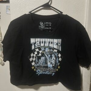 Black Thunder Motorcycle Speedway Cropped Top